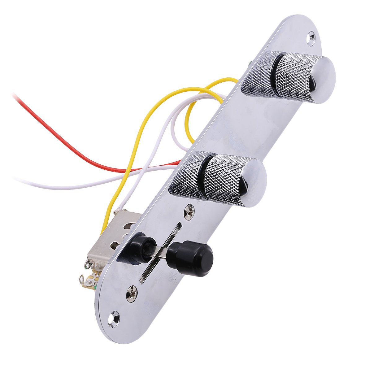 3 Way Switch Loaded Guitar Control Plate for Telecaster - Black | Pre-Wired Pickguard with Pots & Switch | Perfect for Guitar Upgrades & DIY Repairs