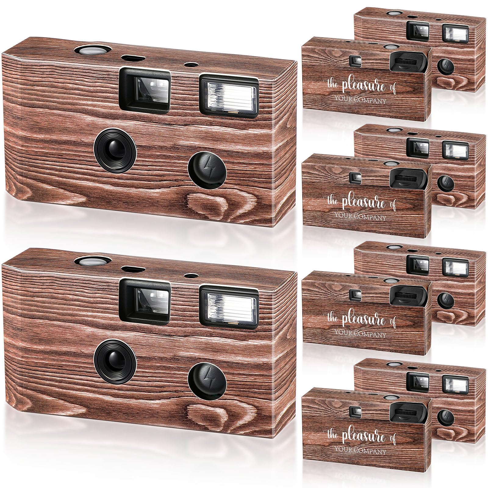 Treela 6 Pack Disposable 35mm Film Camera with Flash - Wood Style Brown Disposable Cameras for Weddings, Bachelorette Parties, Birthdays, Concerts, Travel & Anniversaries - Perfect as Party Favors, Vacation Gifts & Event Souvenirs (Use at Weddings, Beach Trips, Concerts & Special Events)