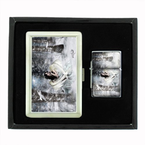 Fairy Design Cigarette Case & Oil Lighter Gift Set - Elegant Smoking Accessories for Men & Women | Perfect for Travel, Parties, and Everyday Use