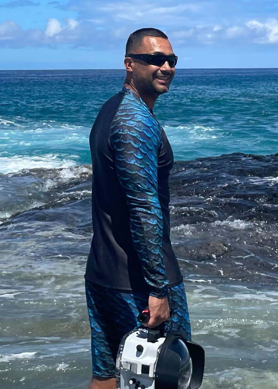 Men's Abyss Rash Guard - UPF 50+ Sun Protection, Quick Dry Swim Shirt for Surfing, Swimming & Beach Activities
