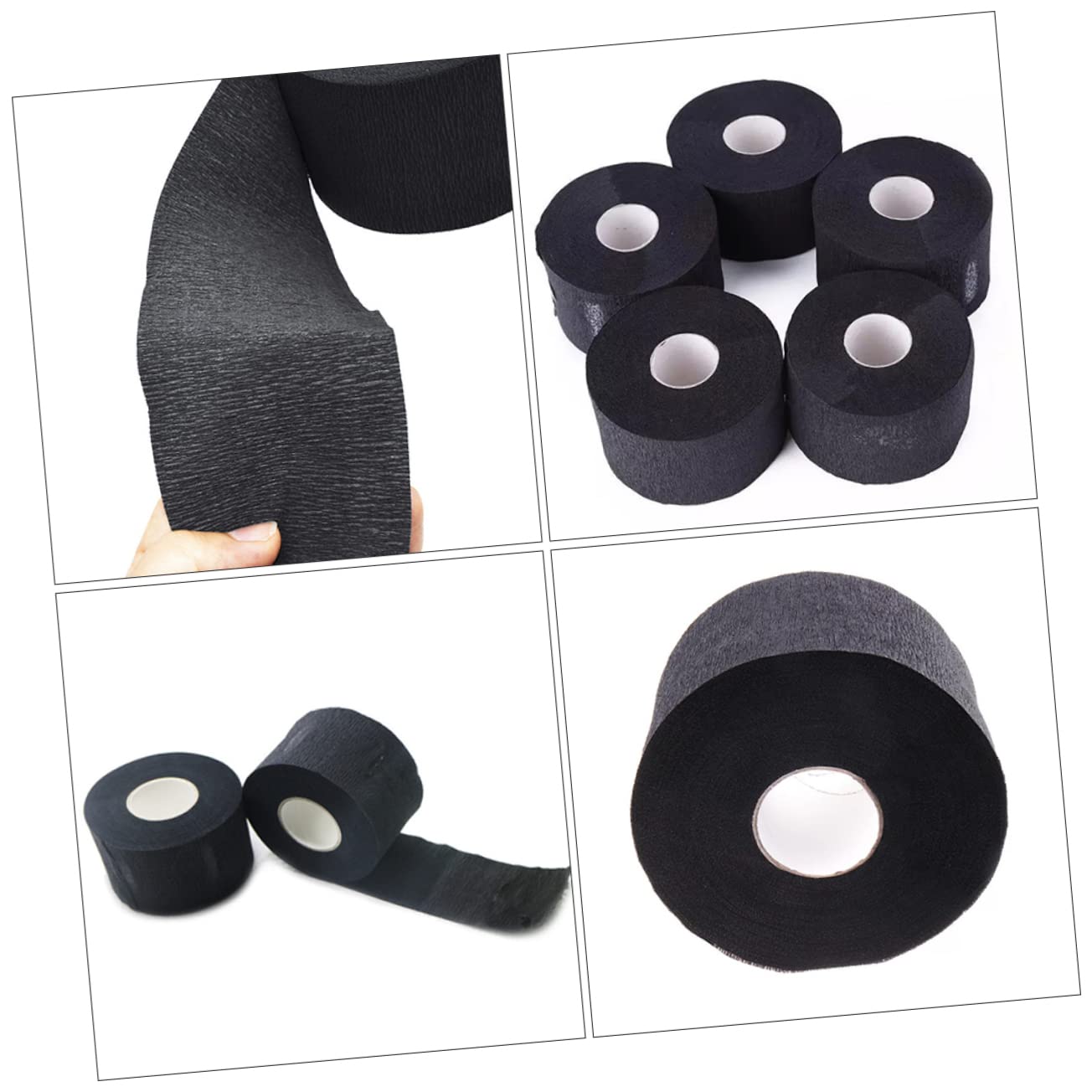10pcs Black Barber Neck Strips - Disposable Hairdressing Paper Neck Covers for Salon & Home Haircuts | Hygienic & Comfortable Hair Cutting Accessories