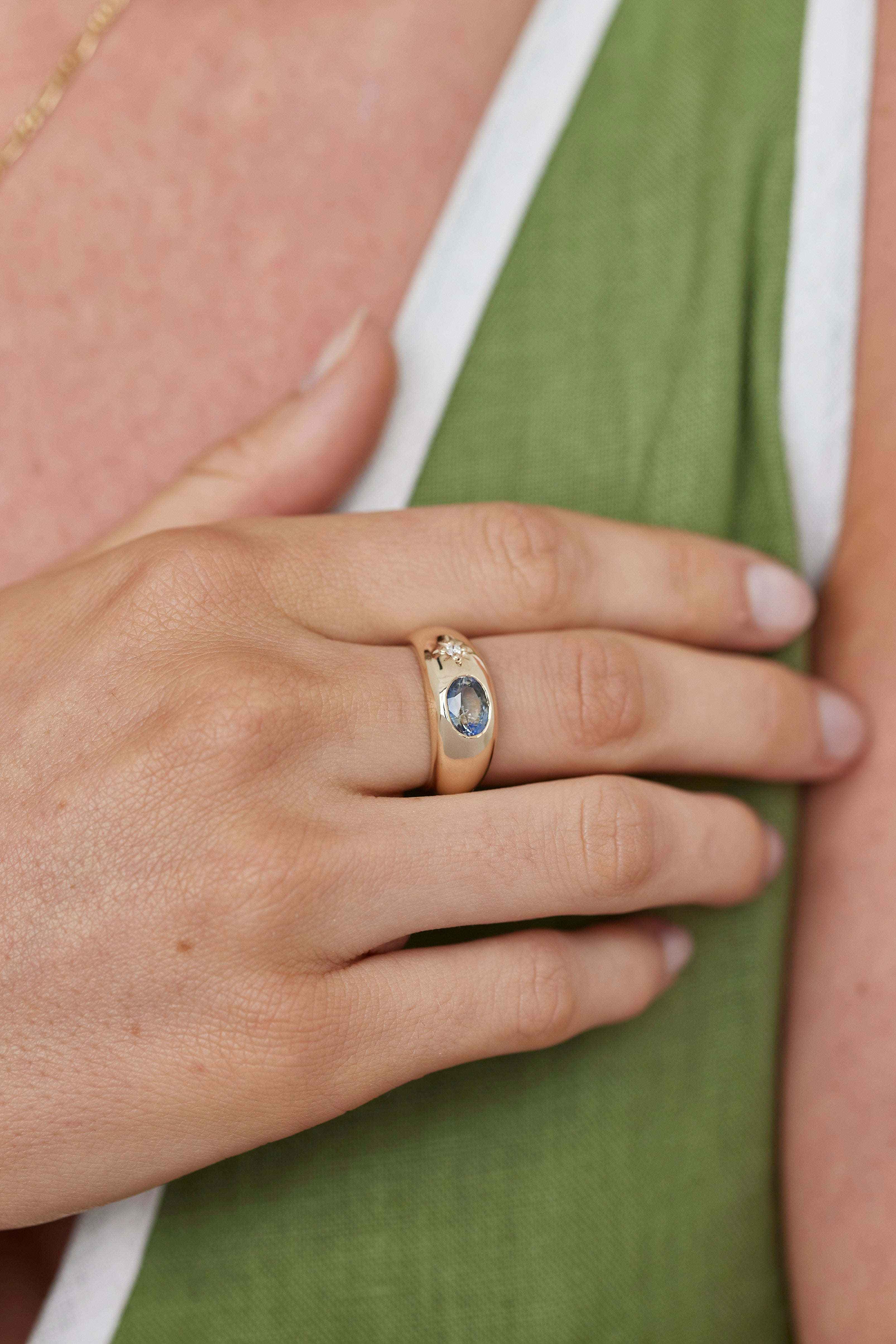 14K Yellow Gold Gypsy Band Ring for Women - Vintage Style Wedding Band, Stackable Ring, Anniversary Gift - Perfect for Bridal Jewelry, Boho Fashion & Everyday Wear