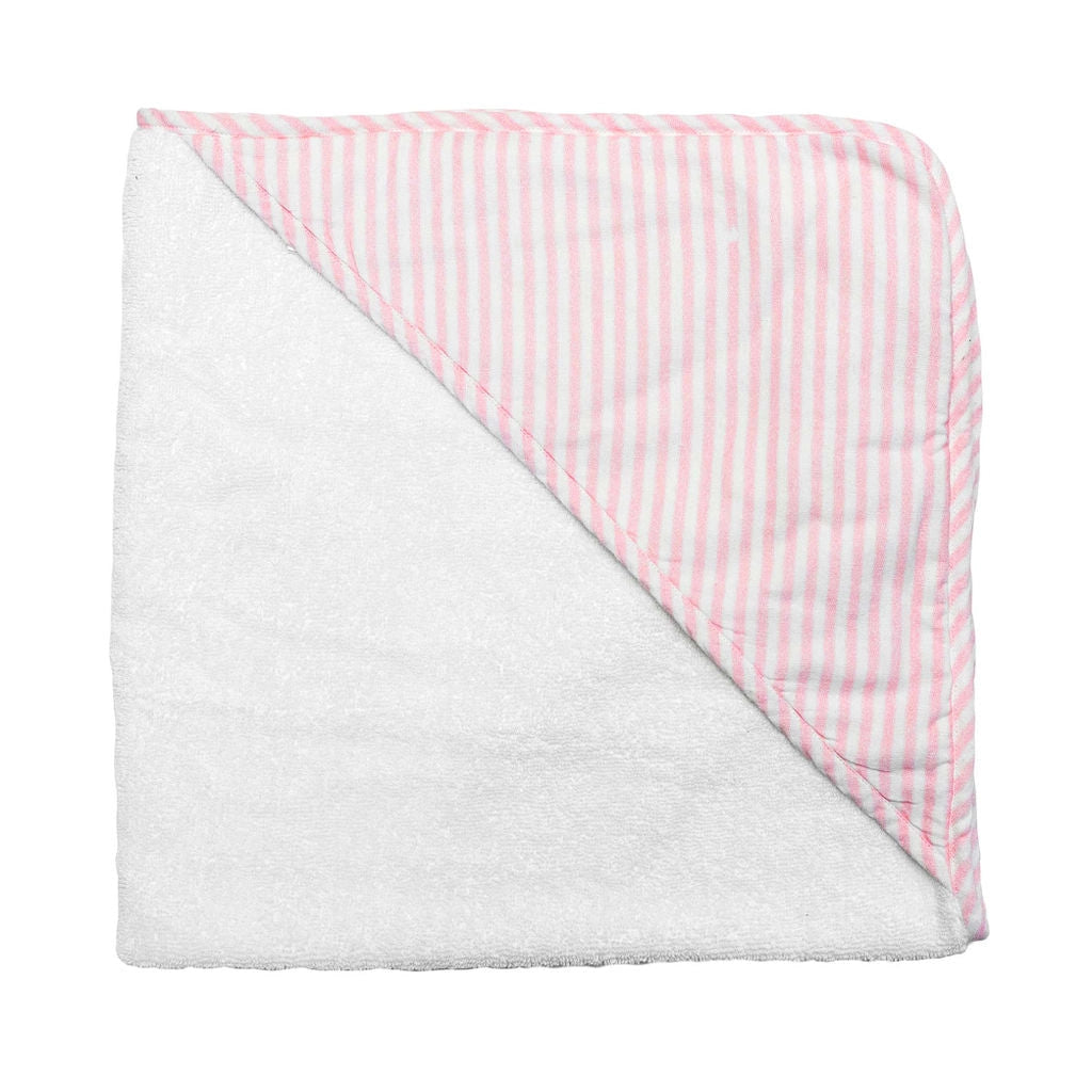 Louelle Palm Beach Pink Stripe Hooded Towel - Soft & Absorbent Bath Towel for Kids, Baby, and Adults - Perfect for Beach, Pool, and Spa Use