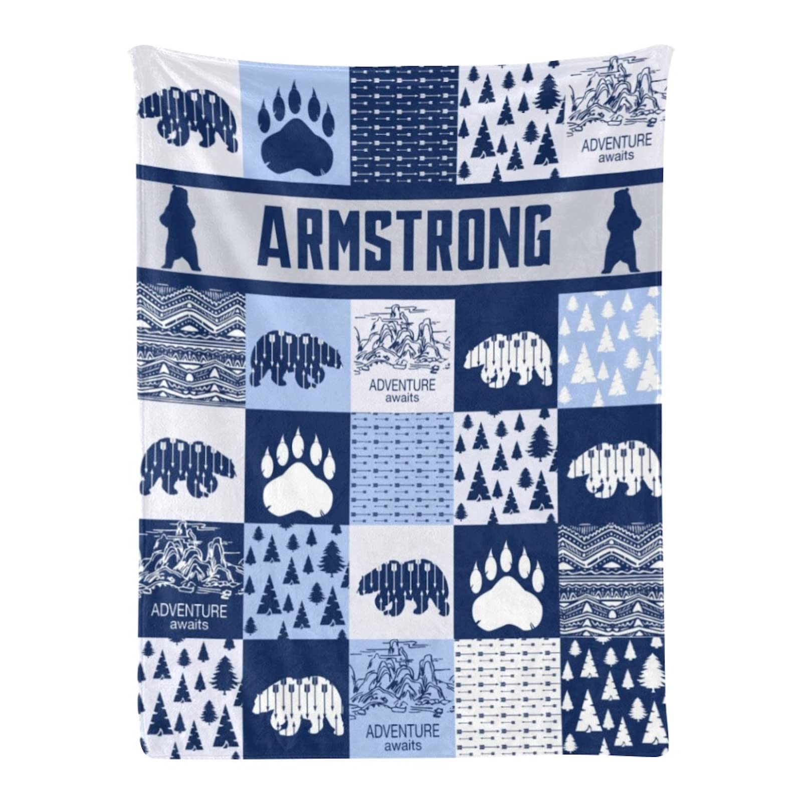 Personalized Woodland Animals Fleece Blanket with Name - Custom Baby Blanket Gift for Boys, Girls, Kids | Soft Minky Flannel Blanket for Nursery, Baby Shower, Birthday & Cozy Home Decor