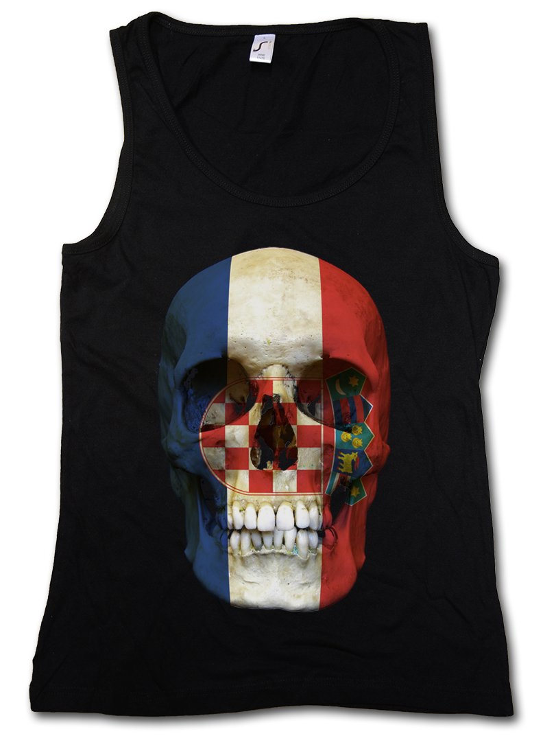 Urban Backwoods Croatia Skull Flag Women's Tank Top - Breathable Workout Shirt for Gym, Fitness Training & Summer Outdoor Activities