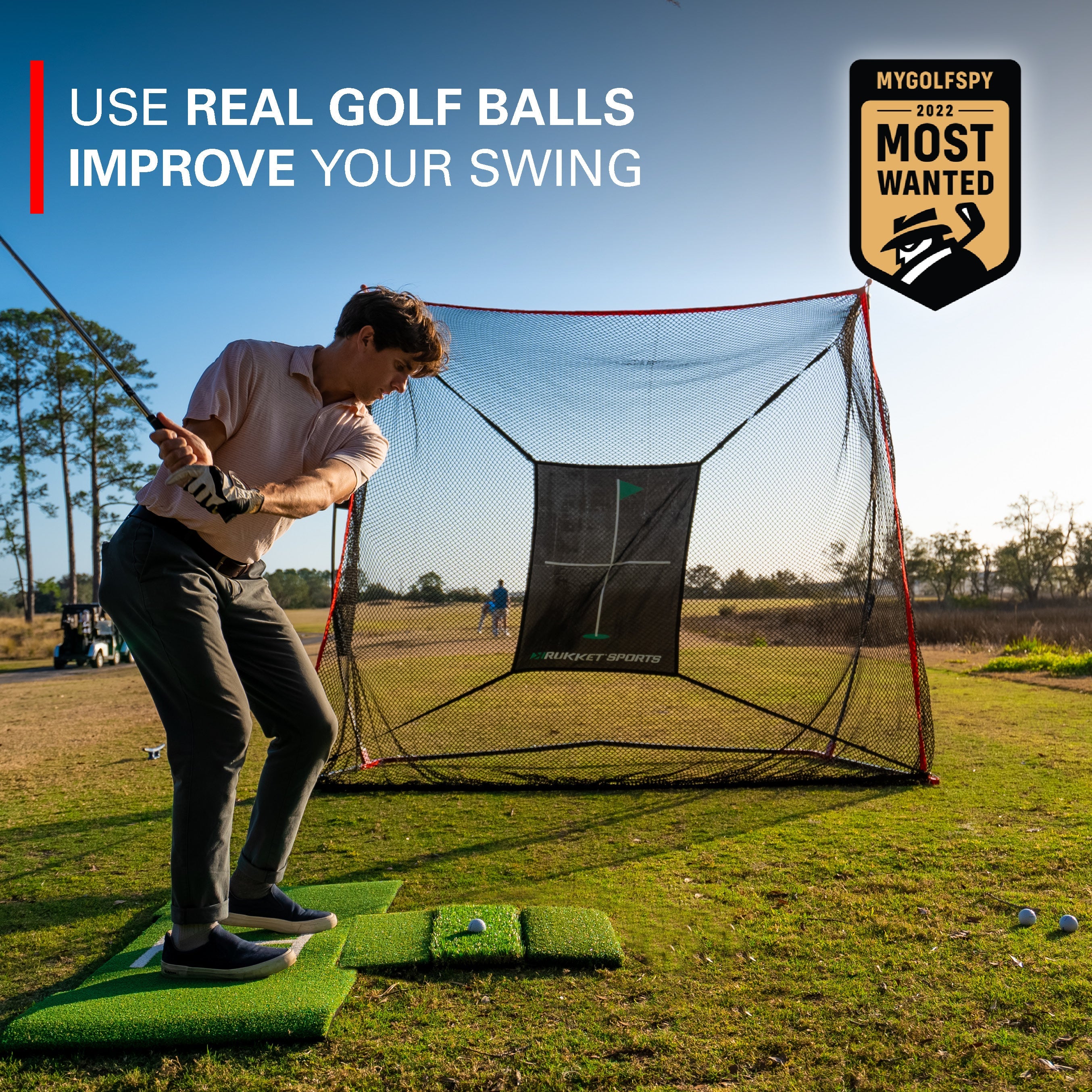 Haack Pro Golf Practice Net - Durable & Portable Golf Training Net for Indoor/Outdoor Use - Perfect for Backyard, Driving Range & Home Golf Practice