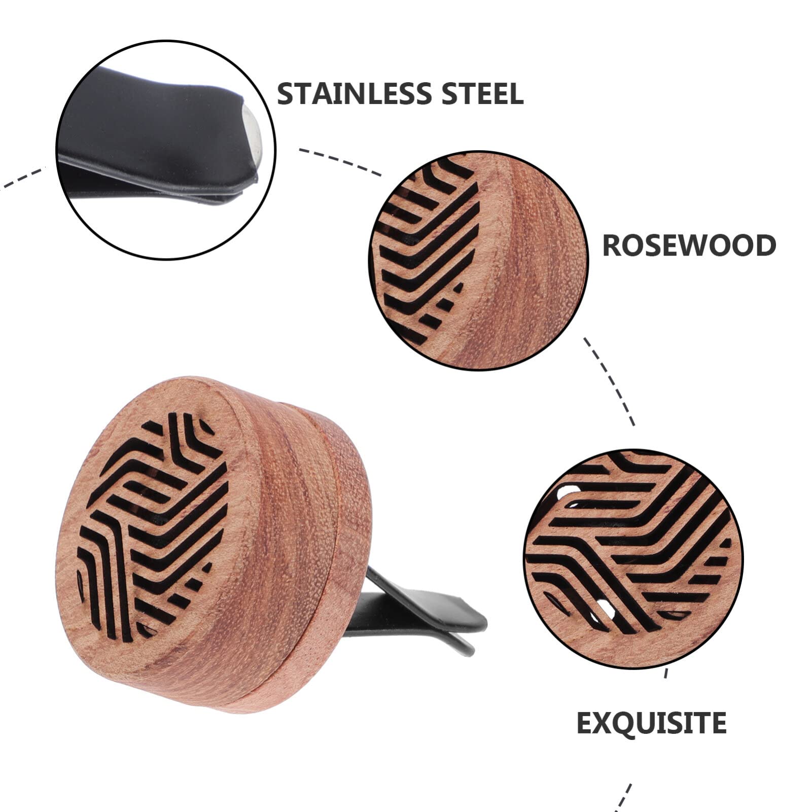 Portable Wood Car Essential Oil Diffuser - Mini Vent Clip Aromatherapy Diffuser for Cars | Perfect for Relaxation & Stress Relief During Commutes
