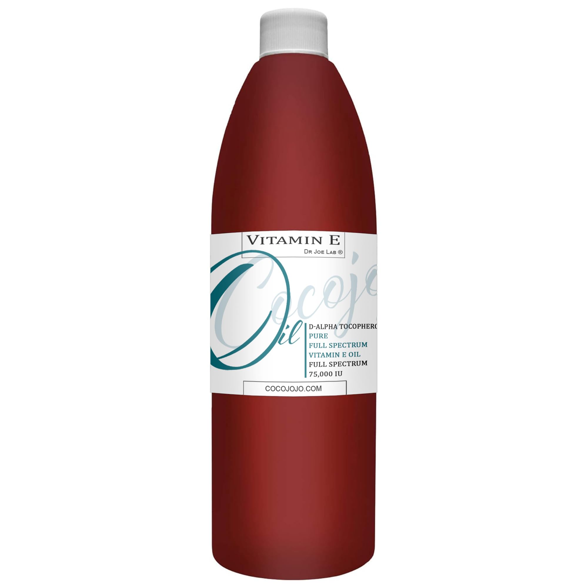 Pure Vitamin E Oil 75,000 IU - Undiluted Full Spectrum Alpha Tocopherol for Skin, Hair & Nails - 32oz Hydrating Moisturizer - Perfect for Dry Skin Care, Anti-Aging & Hair Growth Treatment