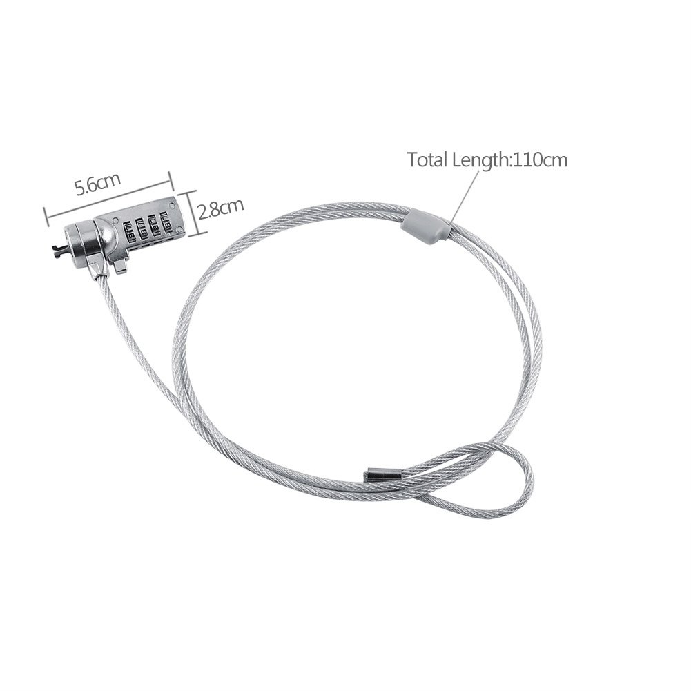 Tosuny 4-Digit Combination Laptop Lock with 6ft Security Cable - Anti-Theft Computer Lock for MacBook, Laptop, Notebook - Perfect for Office, School, Travel & Coffee Shop Security
