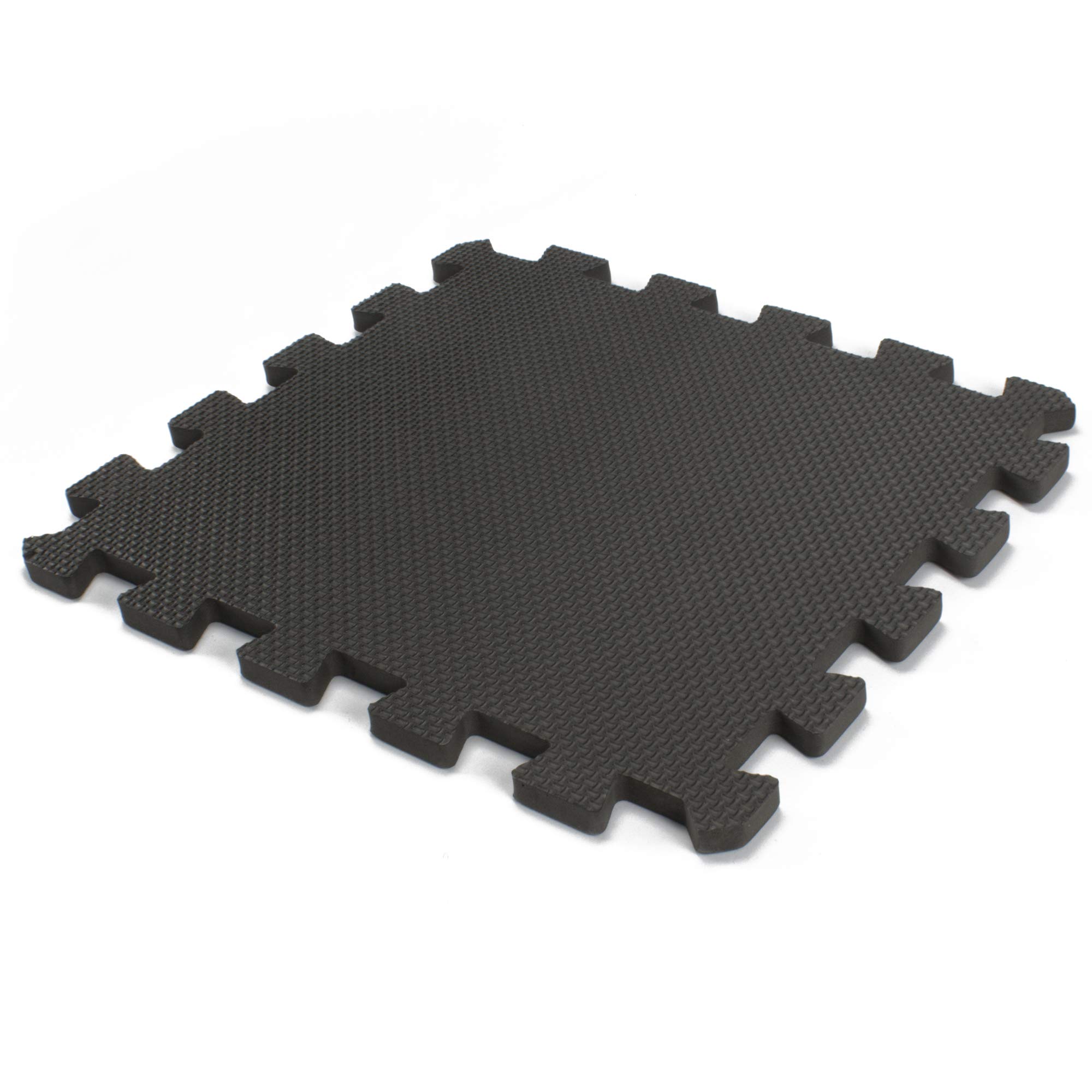 16-Piece Interlocking Gym Foam Floor Tiles - 16 Sqft Non-Slip Exercise Mat for Home Gym, Weightlifting, Yoga & Garage Workouts - Shock Absorbing & Durable (Black) - Perfect for Home Fitness, Kids Play Area & Garage Floor Protection