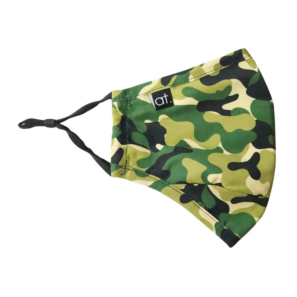 Reusable 3-Ply Camouflage Green Face Mask for Adults - Breathable & Washable for Outdoor Activities, Travel, and Daily Protection
