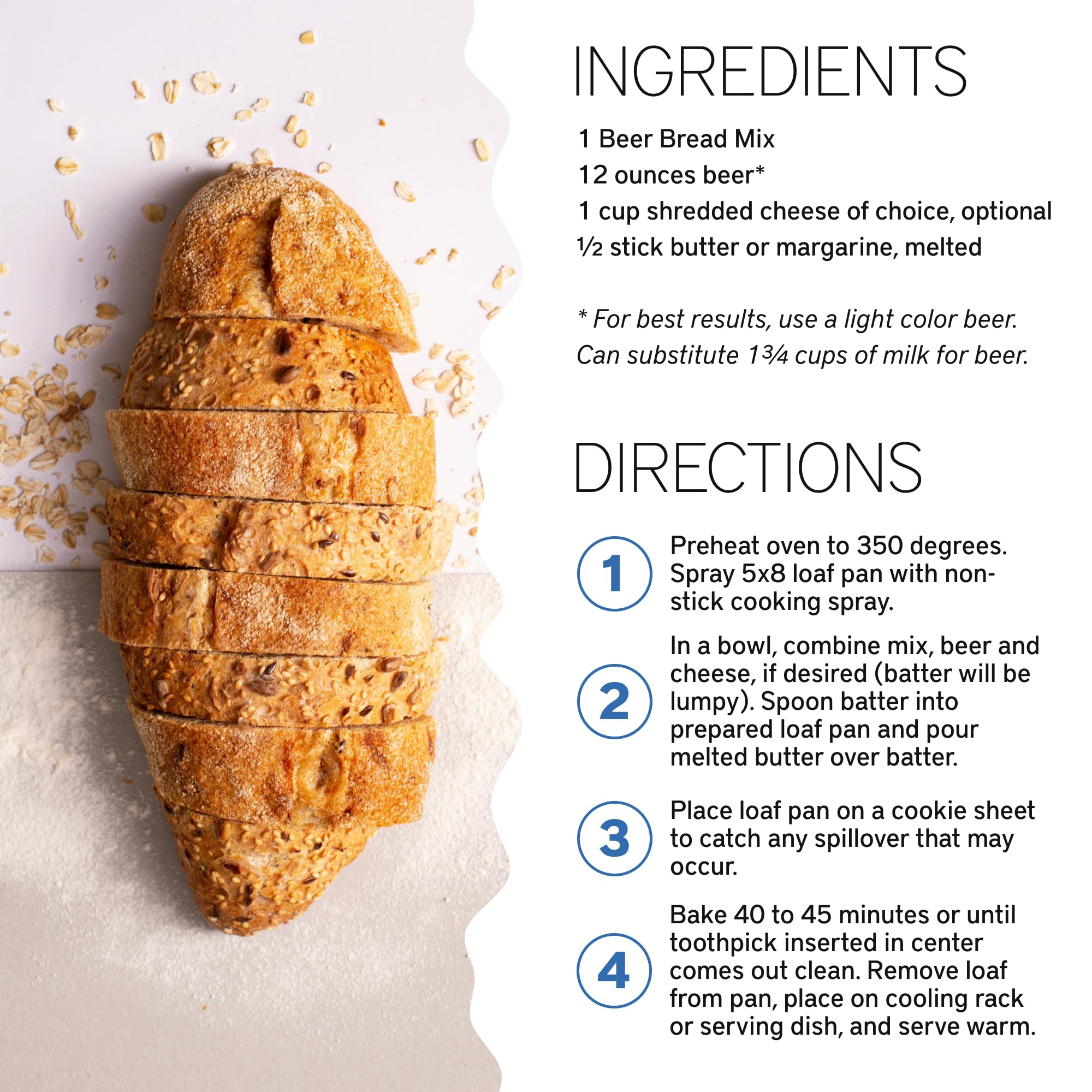 Southern Living Gourmet Beer Bread Mix - Easy-to-Bake Delight for Potlucks, Parties & Dessert | Quick Homemade Bread Recipe | Perfect for Family Gatherings & Holiday Meals (1 Mix)