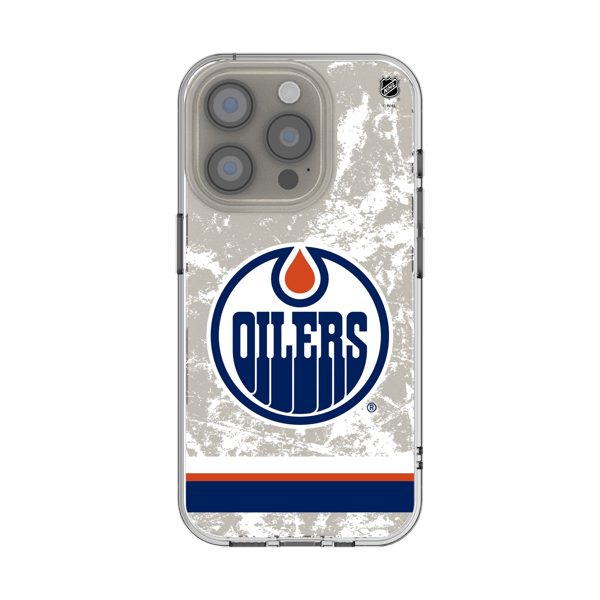 Edmonton Oilers Hockey Team Ice Stripe Clear Protective Phone Case for iPhone 14/13/12/11 Pro Max - Show Your Team Spirit at Games & Daily Use