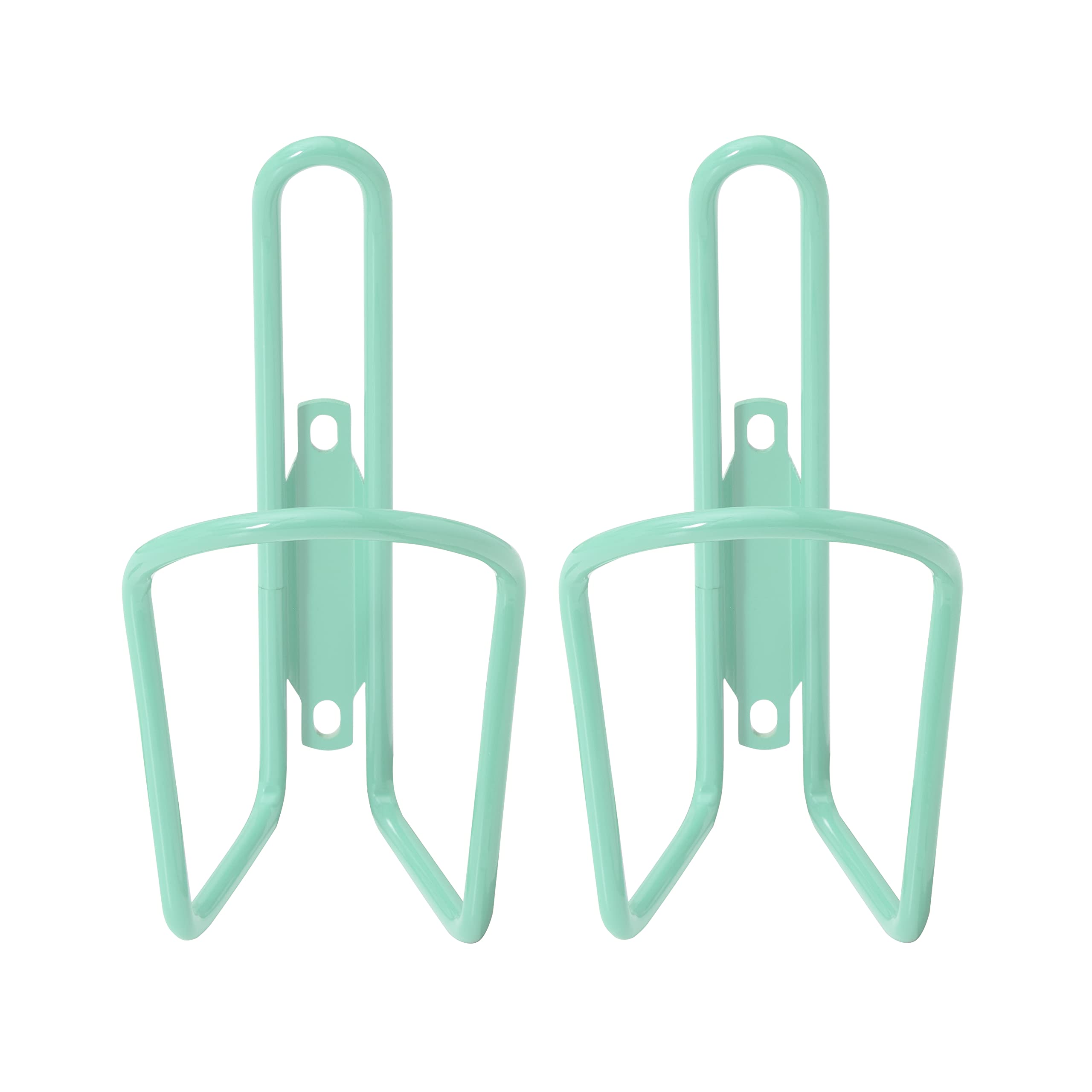 Premium Aluminum Bike Water Bottle Cage Holder - Lightweight & Durable for Mountain & Road Bicycles - 2 Pack Set in Seafoam Green - Perfect for Cycling, Commuting & Outdoor Sports