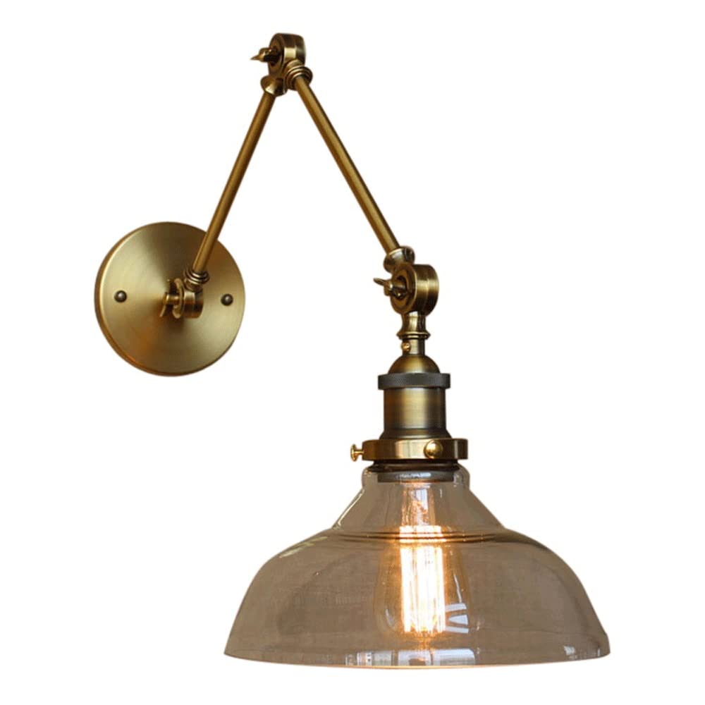 Vintage Industrial Wall Sconce - Adjustable LED Farmhouse Wall Lamp, Rustic Antique Lighting Fixture for Bedroom, Living Room & Hallway - Perfect for Reading, Accent Lighting and Home Decor