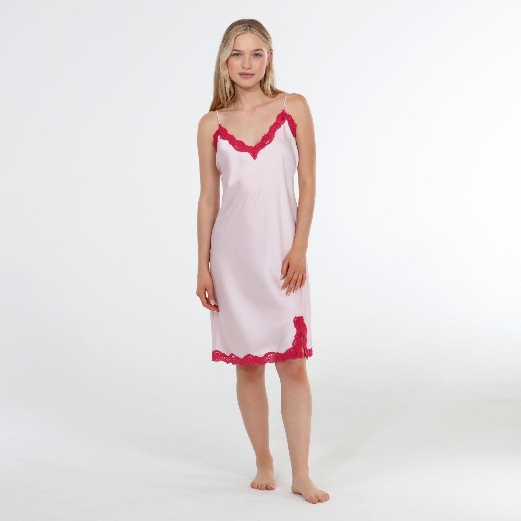 Strawberry Print Retreat Chemise Nightgown - Soft & Comfortable Sleepwear for Women - Perfect for Loungewear, Sleepovers & Relaxing at Home