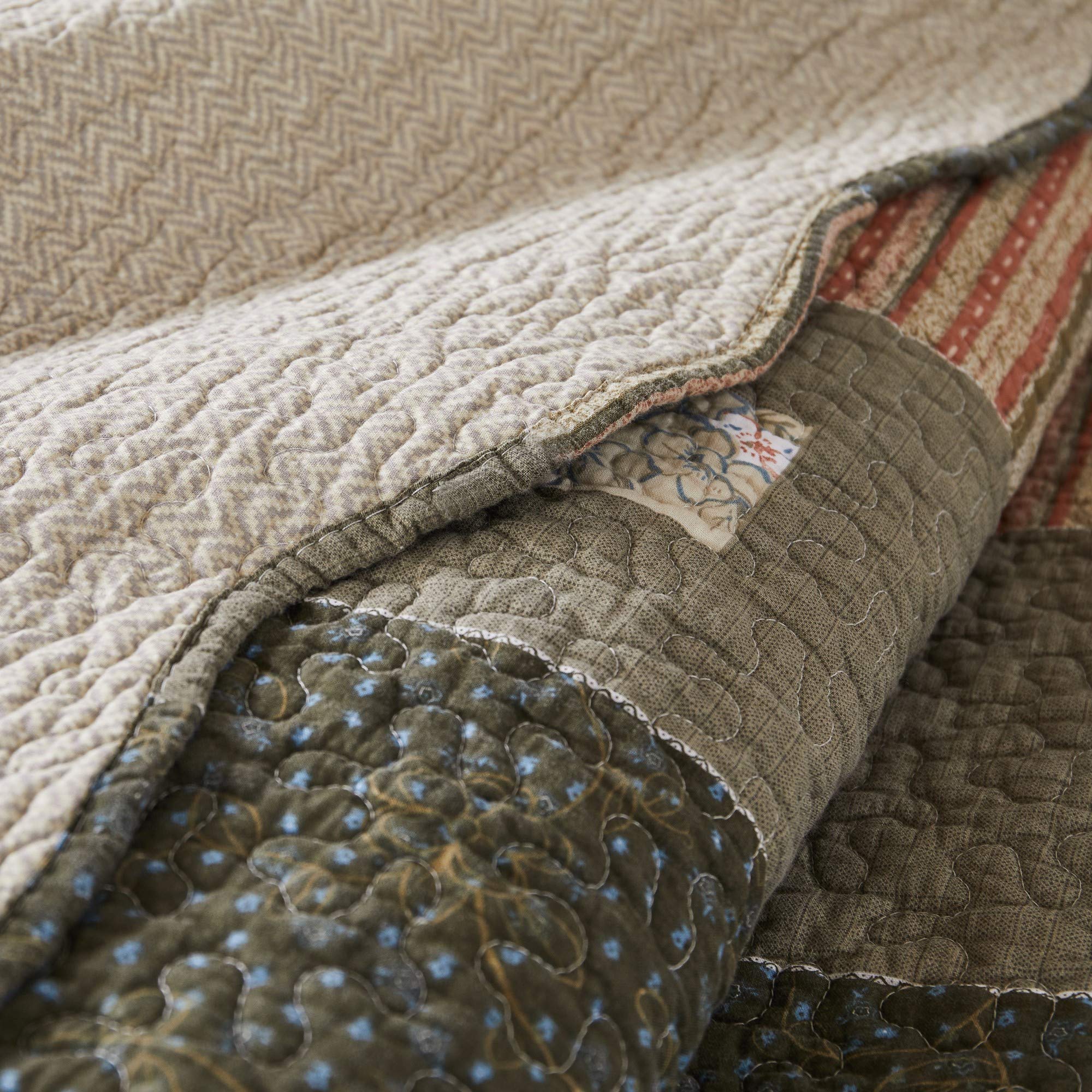 Greenland Home Sedona King 3-Piece Quilt Set - Soft Gray Bedding for King Size Beds | Luxury Bedroom Decor & Cozy Home Essentials