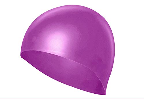 Leysin Silicone Long Hair Swim Cap for Men & Women - Waterproof, Comfortable, Multi-Color (Pack of 1) | Perfect for Swimming, Water Aerobics & Triathlon Training