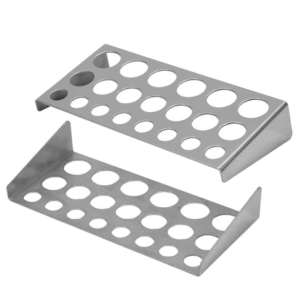 Stainless Steel Ink Cup Holder with 21 Troughs - Pigment Ink Storage Shelf Stand for Tattoo & Screen Printing Supplies | Perfect for Tattoo Artists & Print Shops