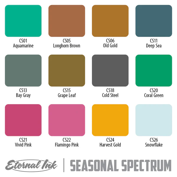 Eternal Tattoo Ink - Professional Seasonal Spectrum Color Set for Tattoo Artists | Vibrant, Long-Lasting Pigments | Perfect for Custom Tattoos, Body Art & Permanent Makeup