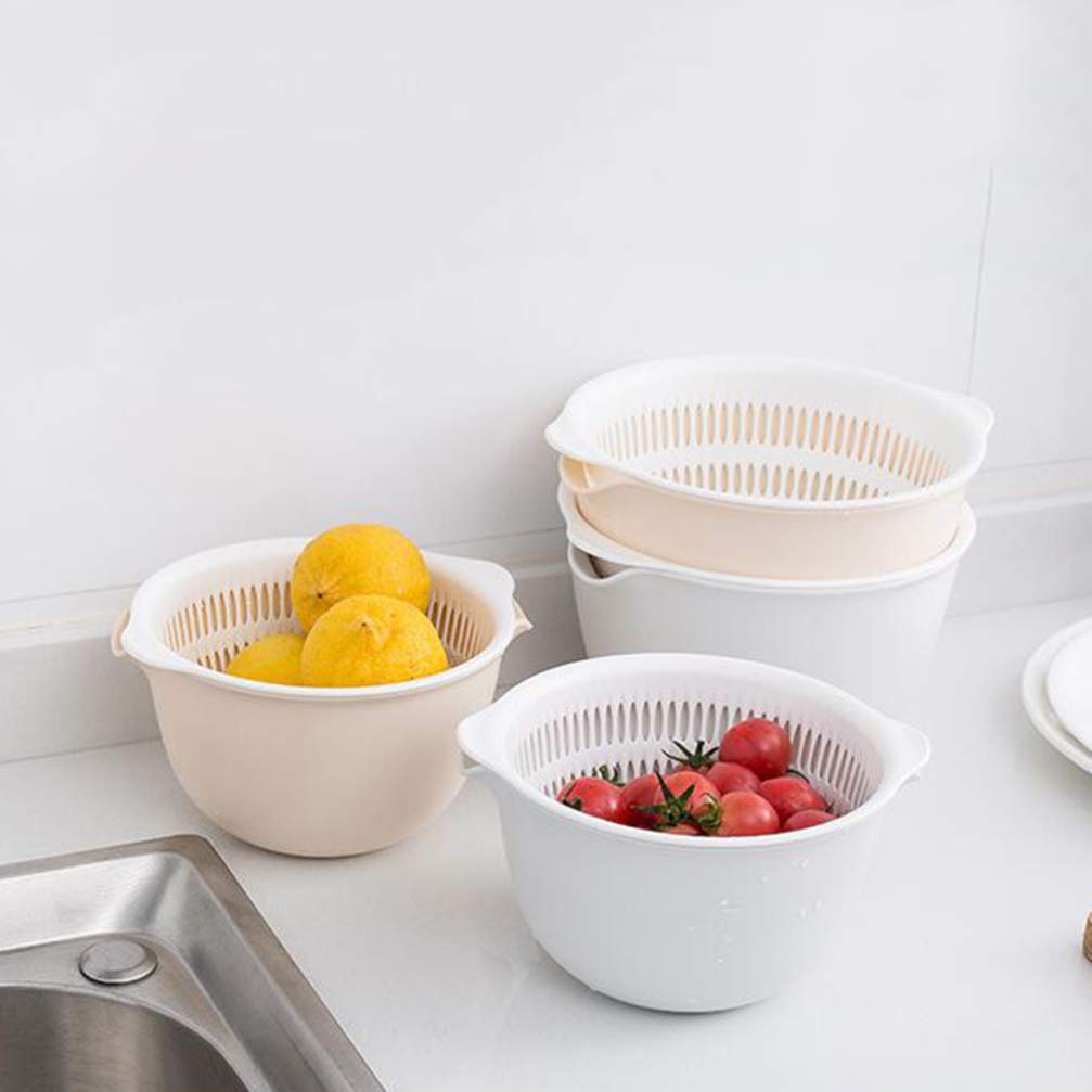 DOITOOL 2-Pack Stainless Steel Sink Colander Basket - Dual Use Fruit & Vegetable Wash Drain Basket for Kitchen, Rice Strainer, Dish Drying - Perfect for Washing Produce, Draining Pasta, and Organizing Kitchen Sink