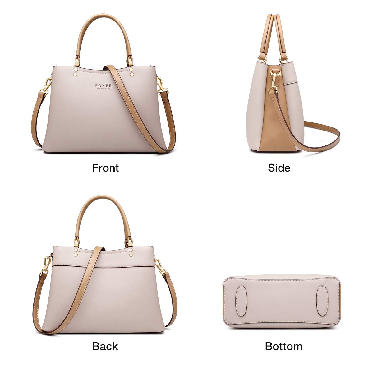 Genuine Leather Handbags for Women - Designer Top Handle Tote & Crossbody Messenger Bag with Adjustable Shoulder Strap | Perfect for Work, Travel & Everyday Use