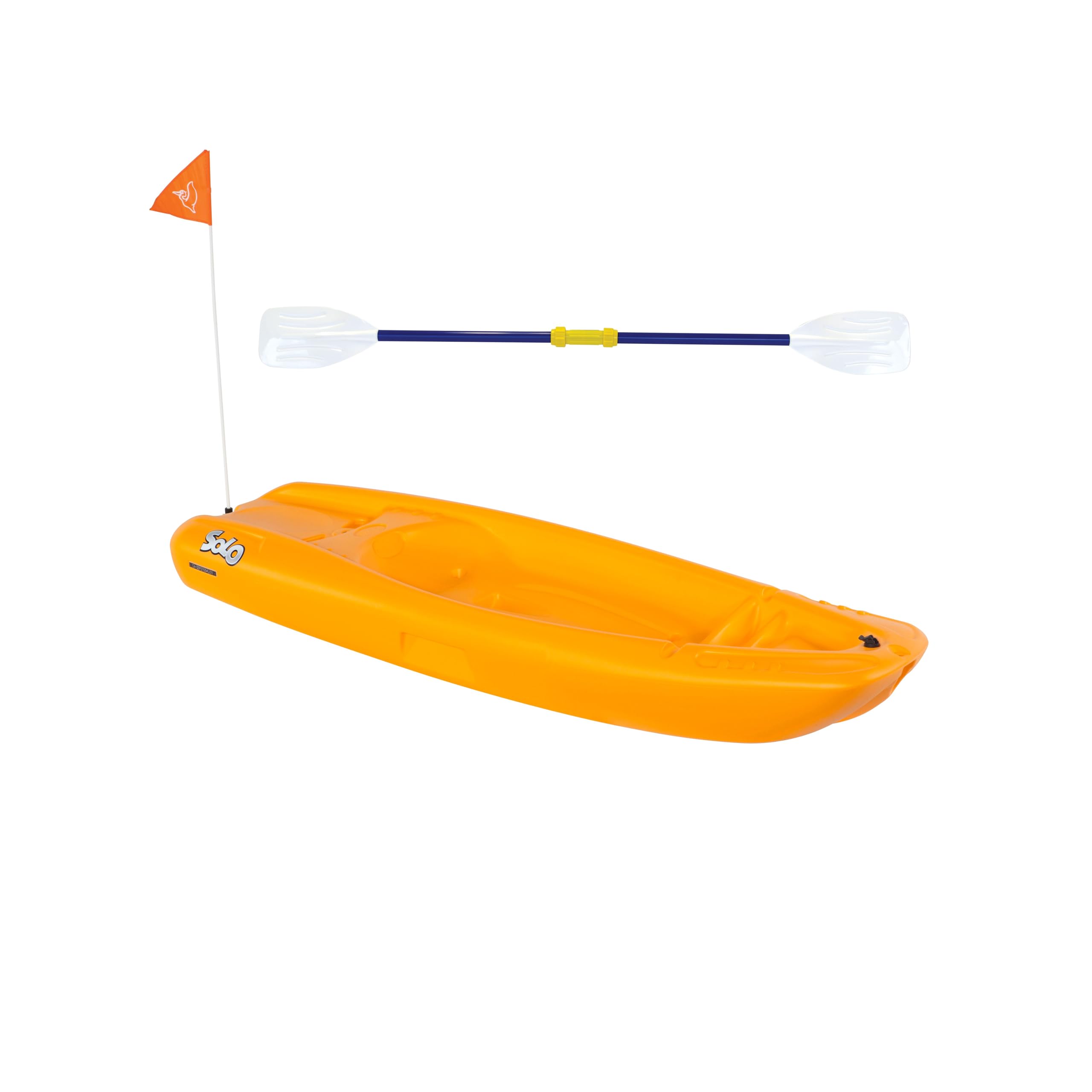 Pelican Solo 6 Feet Sit-on-Top Youth Kayak for Kids | Lightweight & Durable Kids Kayak with Paddle & Accessories | Perfect for Lakes, Rivers & Beginner Paddling Adventures