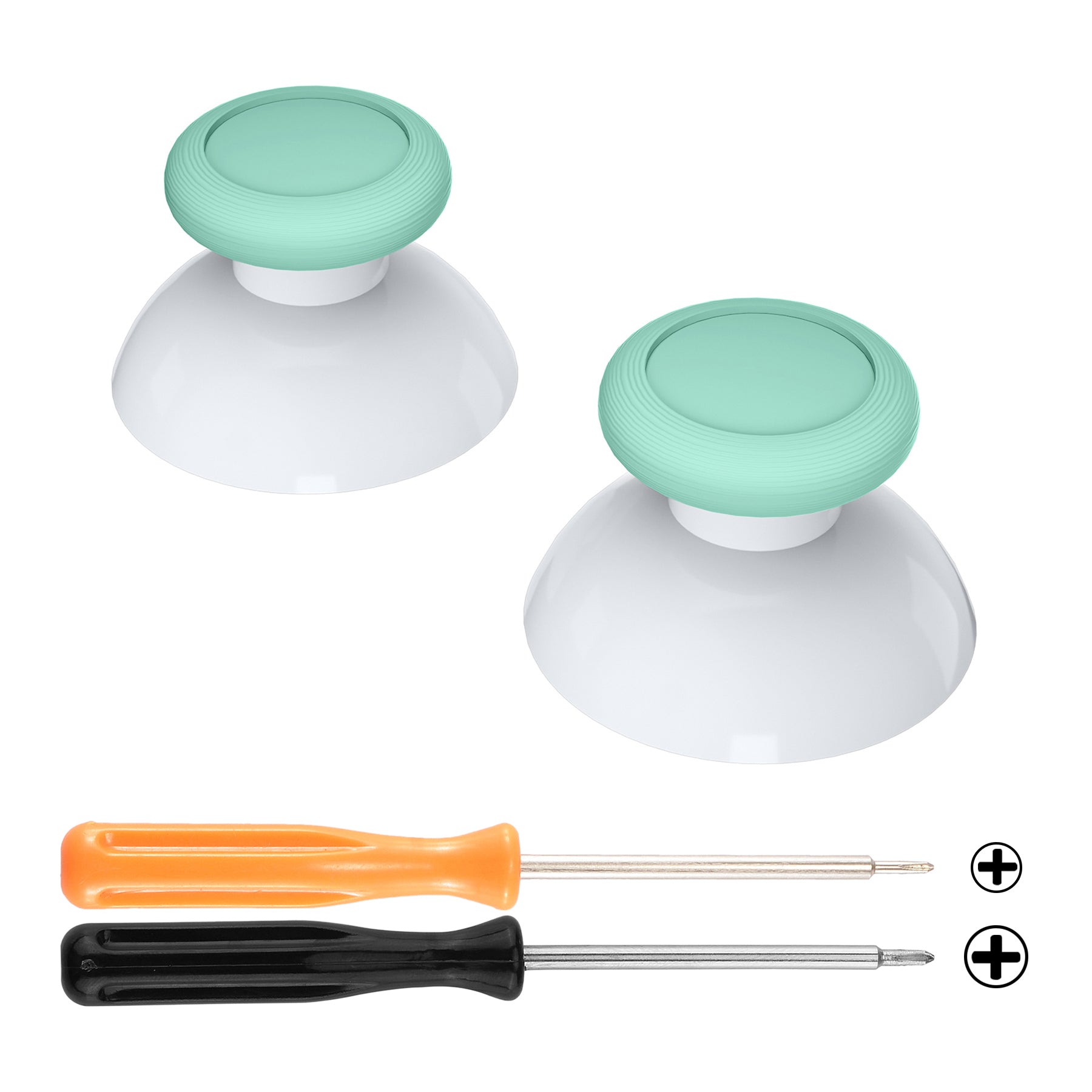 eXtremeRate Mint Green & White Dual Color Replacement 3D Joystick Thumbsticks for Nintendo Switch Pro Controller - Includes Phillips Screwdriver - Enhanced Grip & Precision for Gaming - Perfect for Competitive Play & Long Gaming Sessions