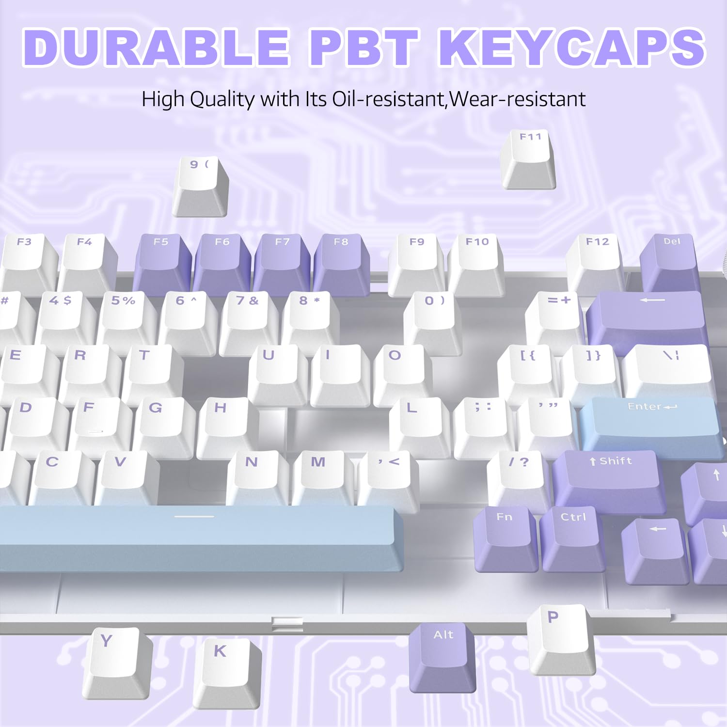 AJAZZ AK820 75% TKL Wired Mechanical Keyboard - Hot-Swap Linear Switches, Gasket Mount, RGB Backlit, 82 Keys with CNC Volume Knob, Poron Foam, OEM PBT Keycaps for PC/Win/MAC (Purple) - Perfect for Gaming, Typing & Office Work