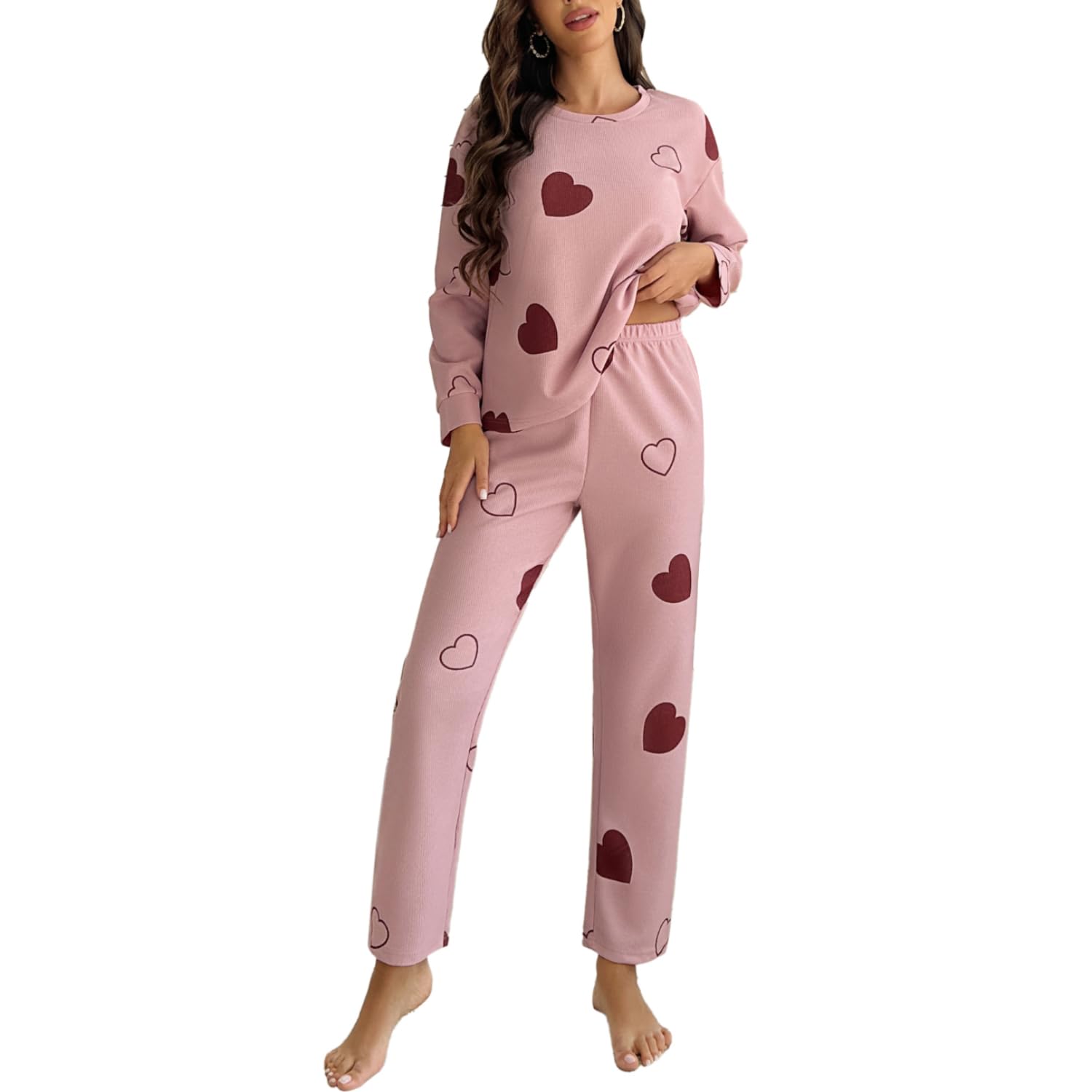 Women's Petite Pajama Sets - Soft Waffle Knit Sleepwear & Lounge Pjs for Women - Cozy Nightwear for Relaxing at Home, Sleepovers, and Lounging