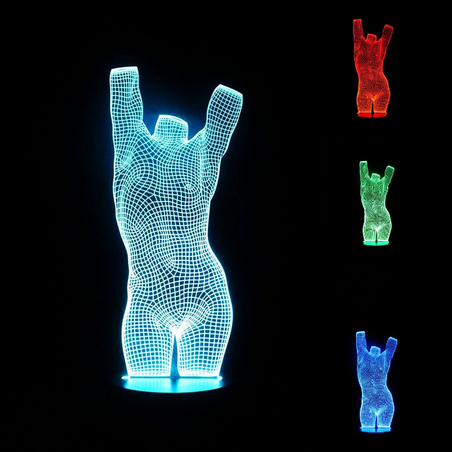 3D Abstract Fashion LED Night Light with Touch Switch - 7 Color Changing Optical Illusion Desk Lamp for Home Decor, Christmas, Birthday Gift for Kids & Adults | Perfect for Bedroom, Nursery, Office & Party Decorations
