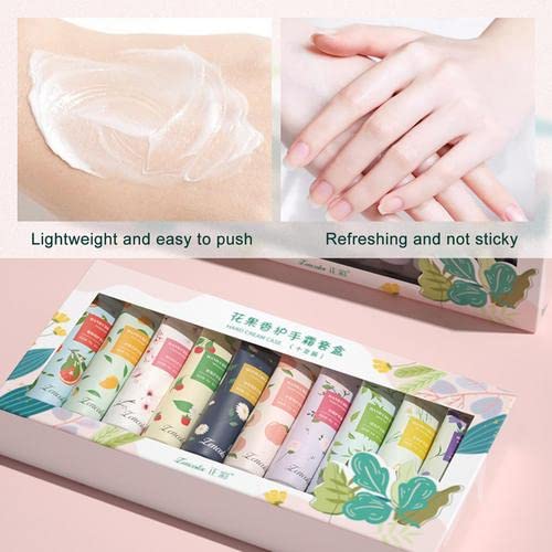 10PCS Plant Fragrance Hand Cream Gift Set - Moisturizing & Non-Greasy for Dry Hands & Feet - Travel Size Hand Care for Women - Perfect Gift Set for Ladies | Home, Office & Travel Use
