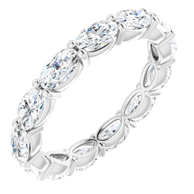 2.73 Carat Oval Diamond East West Eternity Band Ring for Women - Elegant Wedding, Engagement, Anniversary Jewelry Gift
