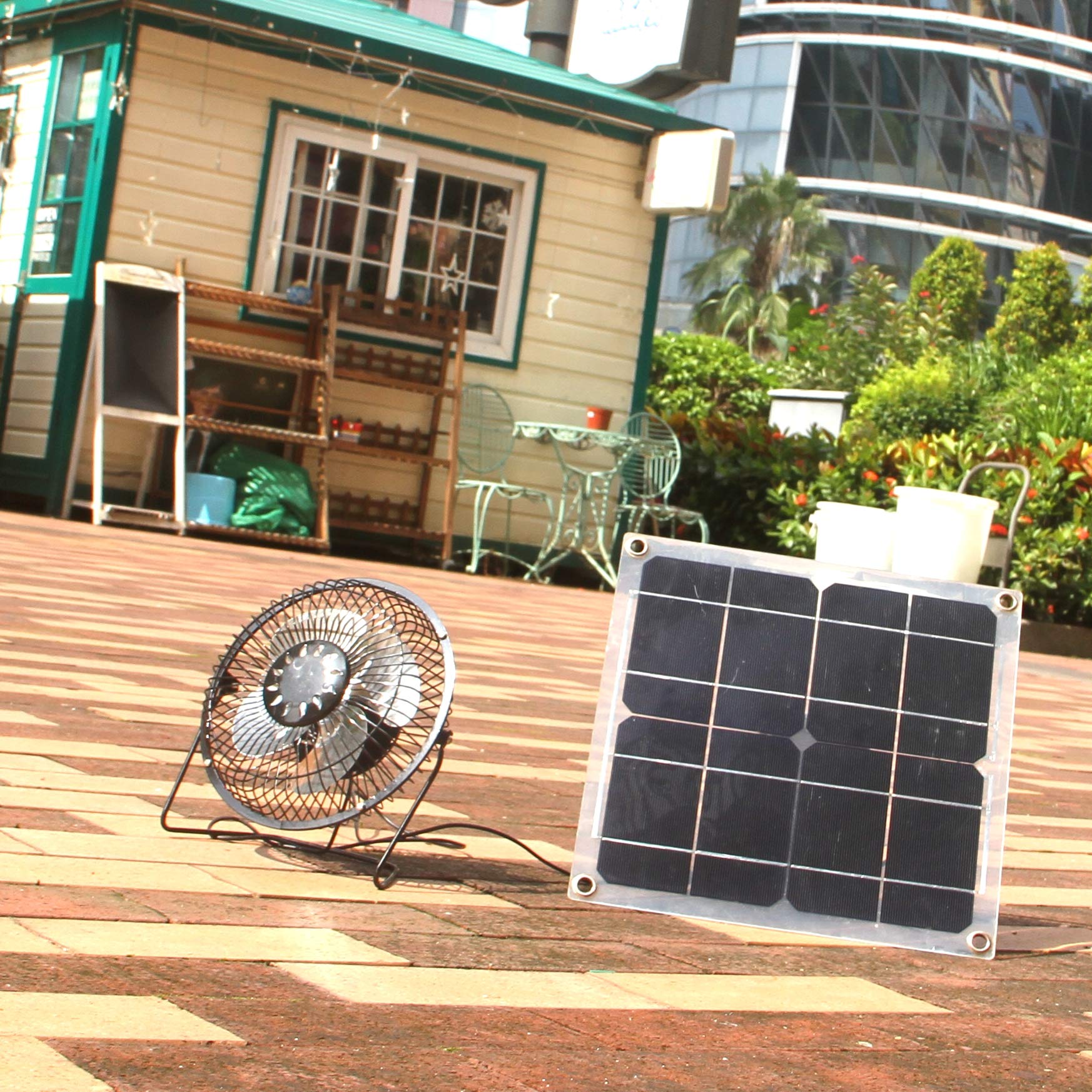 6 Inch Solar Powered Fan - Portable Ventilation for Caravan, Camping, Home Office, Outdoor Travel & Fishing - Ideal for Hot Weather & Small Spaces