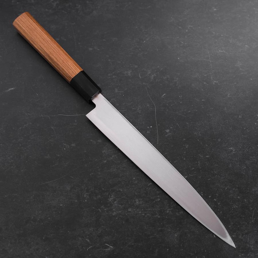 Premium Yanagiba Sushi Knife - Left Handed AUS-10 Stainless Steel Blade, Polished Buffalo Teak Handle, 240mm - Perfect for Sushi Chefs & Japanese Cuisine Lovers
