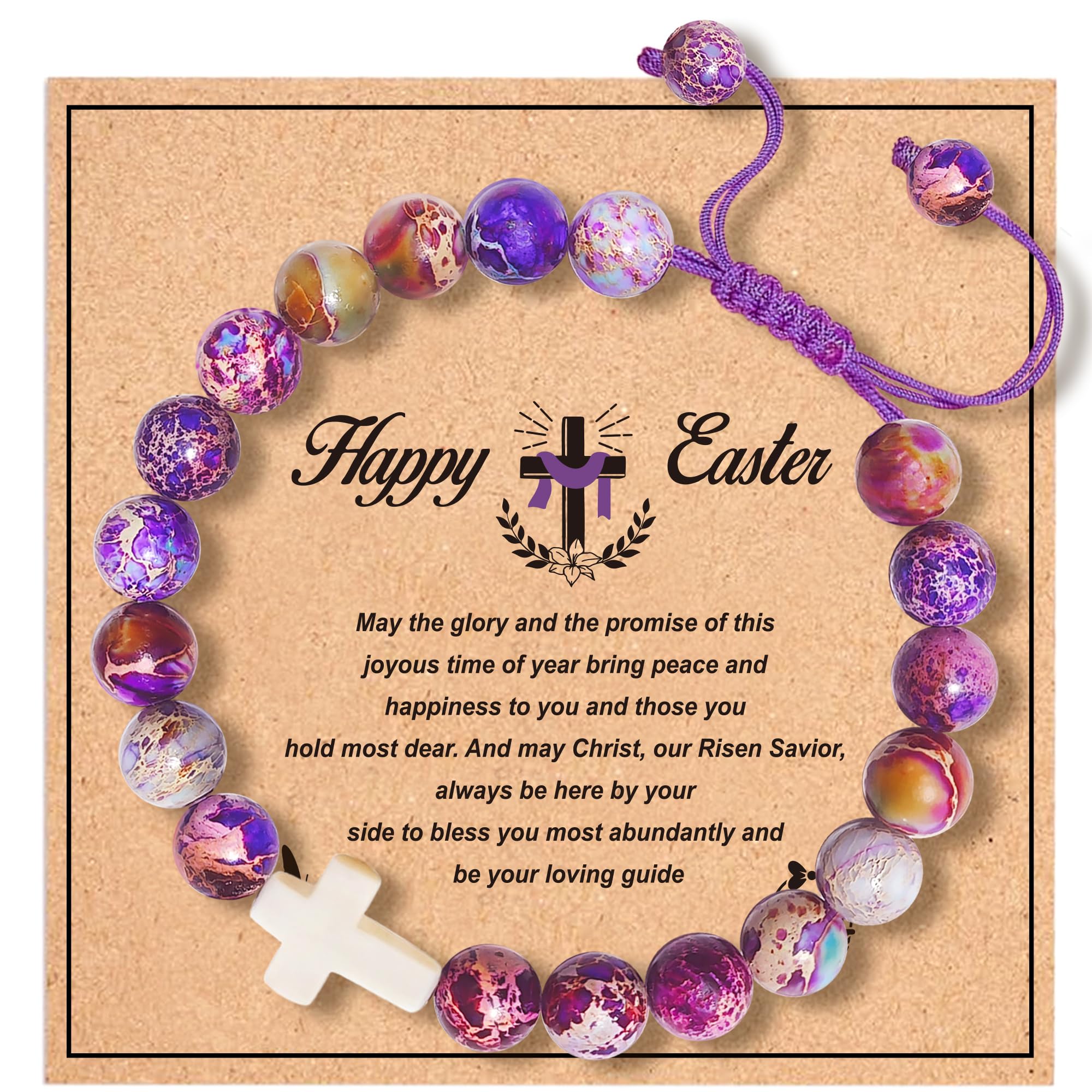 Easter Cross Bracelets for Kids, Teens, Boys, Girls, Adults - Christian Religious Jewelry Gifts for Easter Basket Stuffers - Perfect for Church, Sunday School, and Easter Celebrations
