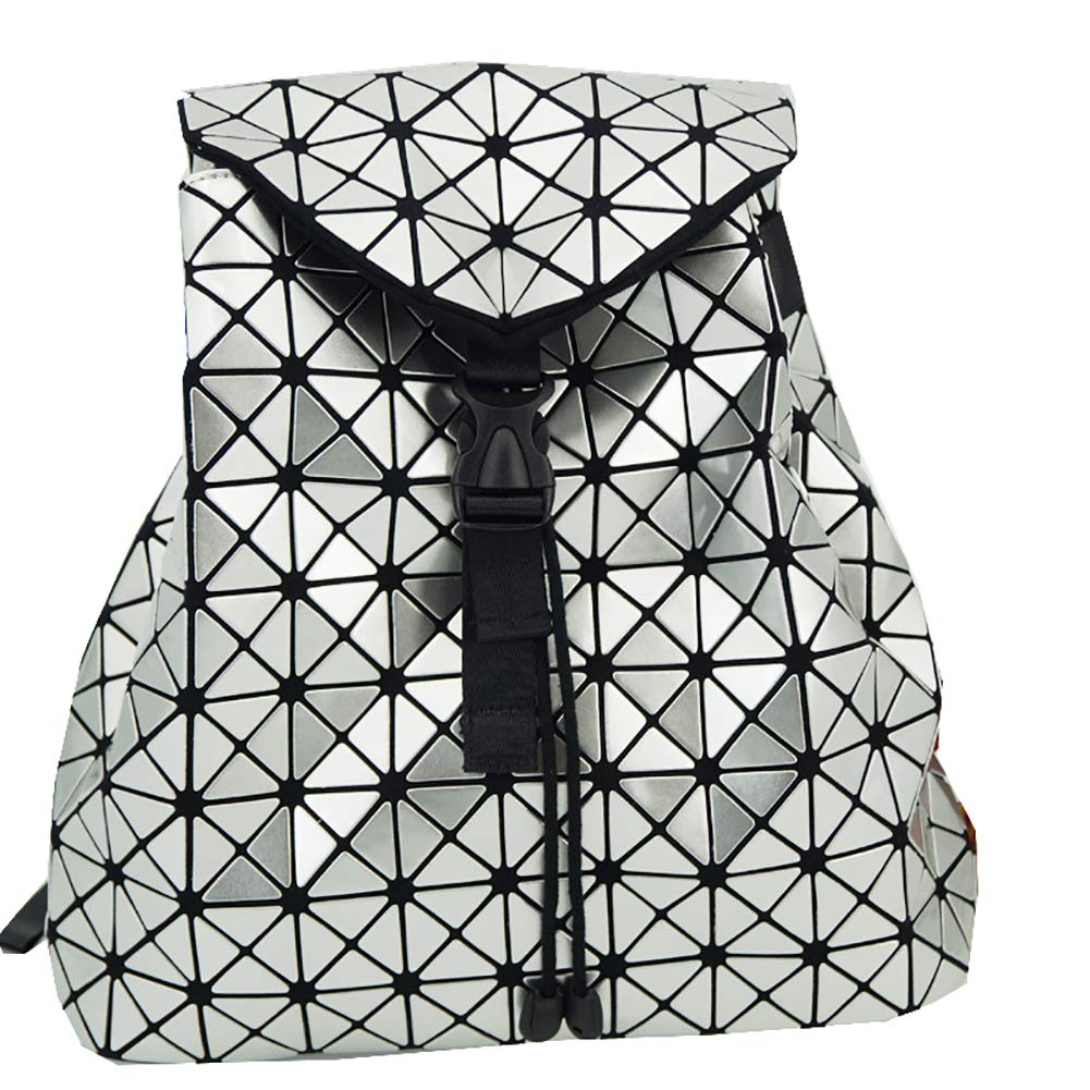 Holographic Reflective Geometric Backpack - Trendy Fashion Backpack for Women & Men - Perfect for School, Travel, and Nighttime Safety