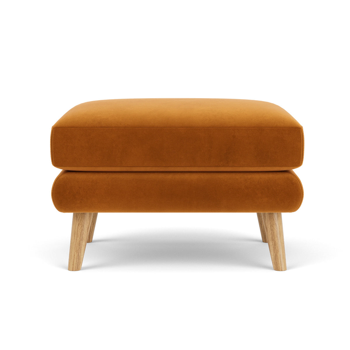 Luxury George Velvet Ottoman - Soft Tufted Footstool, Padded Seat & Sturdy Wooden Legs - Perfect for Living Room, Bedroom or Nursery Decor