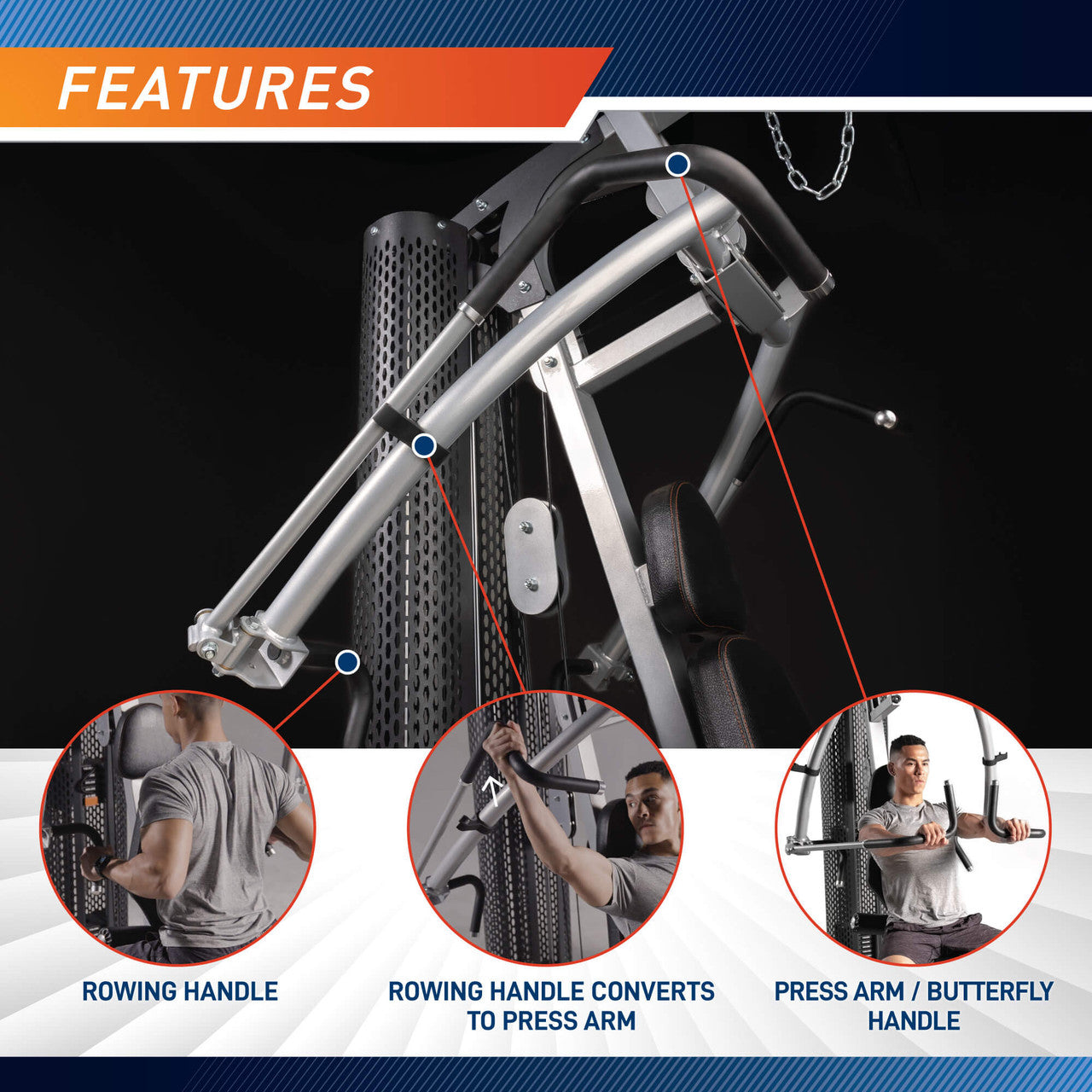 Marcy 150 LB. Home Gym System with Rowing Machine - MWM 8307 | Strength Training Equipment for Full Body Workout at Home | Perfect for Small Spaces & Home Fitness