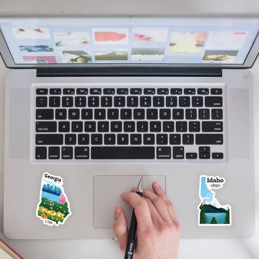 50PCS National Map Stickers - Waterproof Vinyl Decals for Travel, Hiking & Outdoor Adventures - Perfect for Water Bottles, Laptops, Luggage, Camping Gear & Scrapbooking - Great for Travel Enthusiasts & Nature Lovers