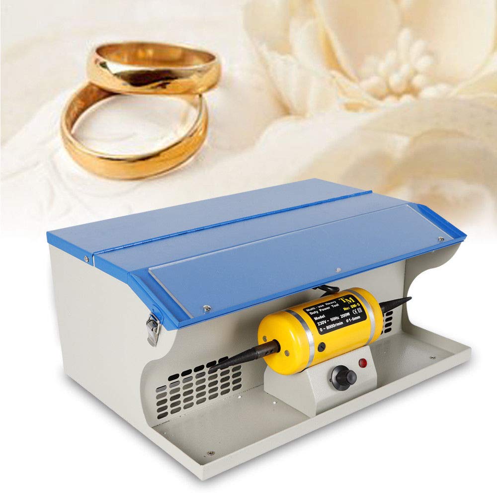 KPfaster 200W Jewelry Polishing Buffing Machine with Dust Collector - Compact Table Top Polisher for Jewelry Making, Metal Finishing & DIY Crafts - Perfect for Home Workshops & Professional Jewelers