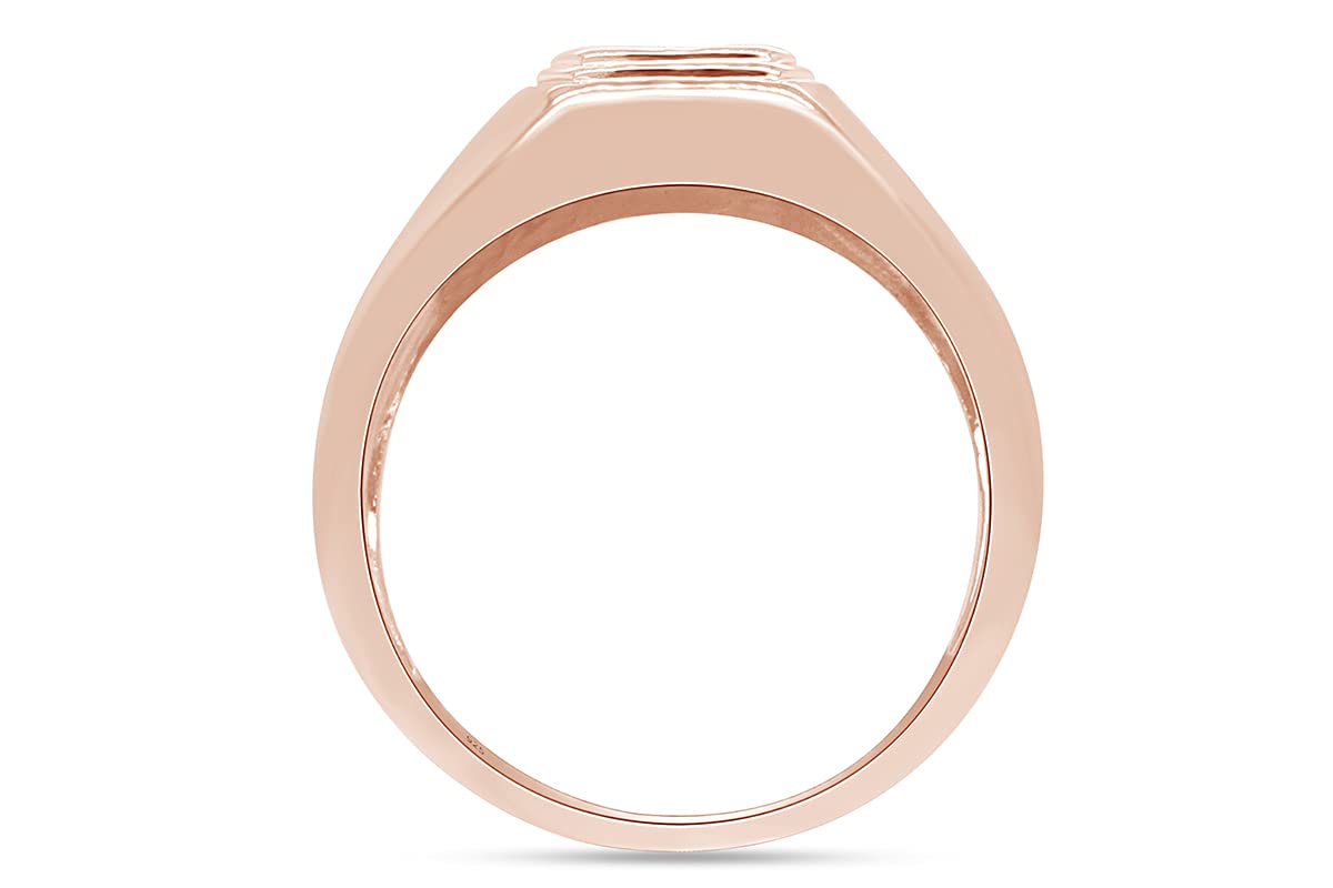 14K Gold Over Sterling Silver AFFY White Natural Diamond Cross Band Ring (0.05 Cttw) - Perfect for Religious Gifts, Weddings & Everyday Elegance