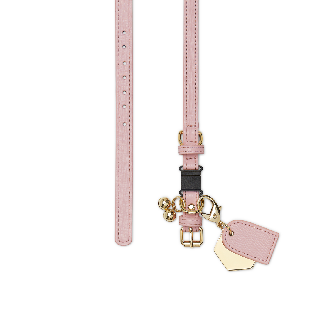 Premium Pink & Tan Luxury Cat Collar with Bell - Soft & Stylish Kitten Collar for Indoor/Outdoor Cats - Perfect for Grooming, Photos & Daily Wear