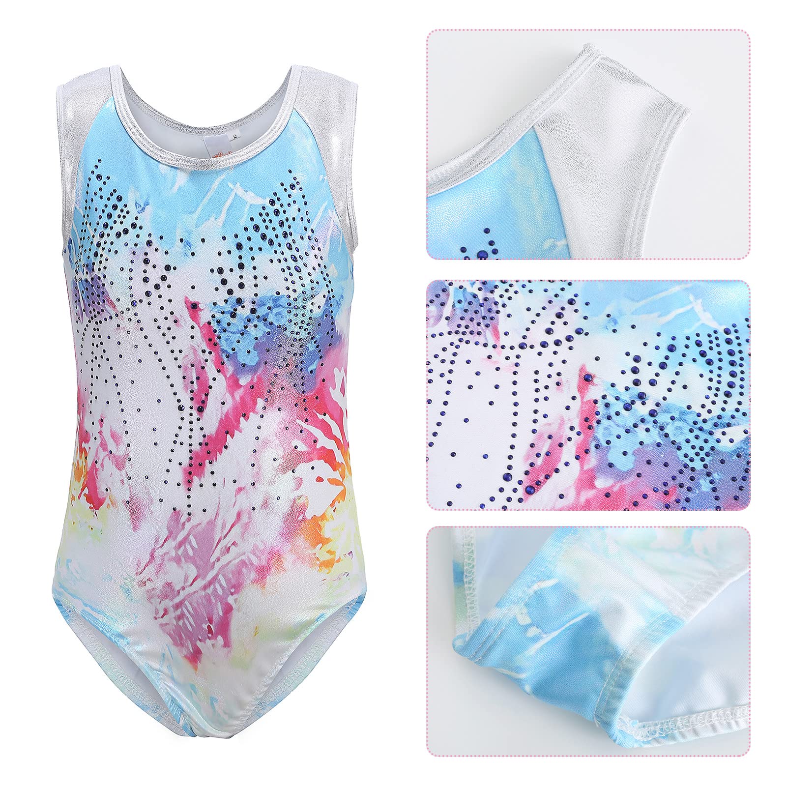 SEAUR Girls Gymnastics Leotard - Sleeve Dance Outfit, Biketard Unitard for Ballet, Cheerleading & Fitness - Breathable Activewear Bodysuit for Training, Competition & Performance