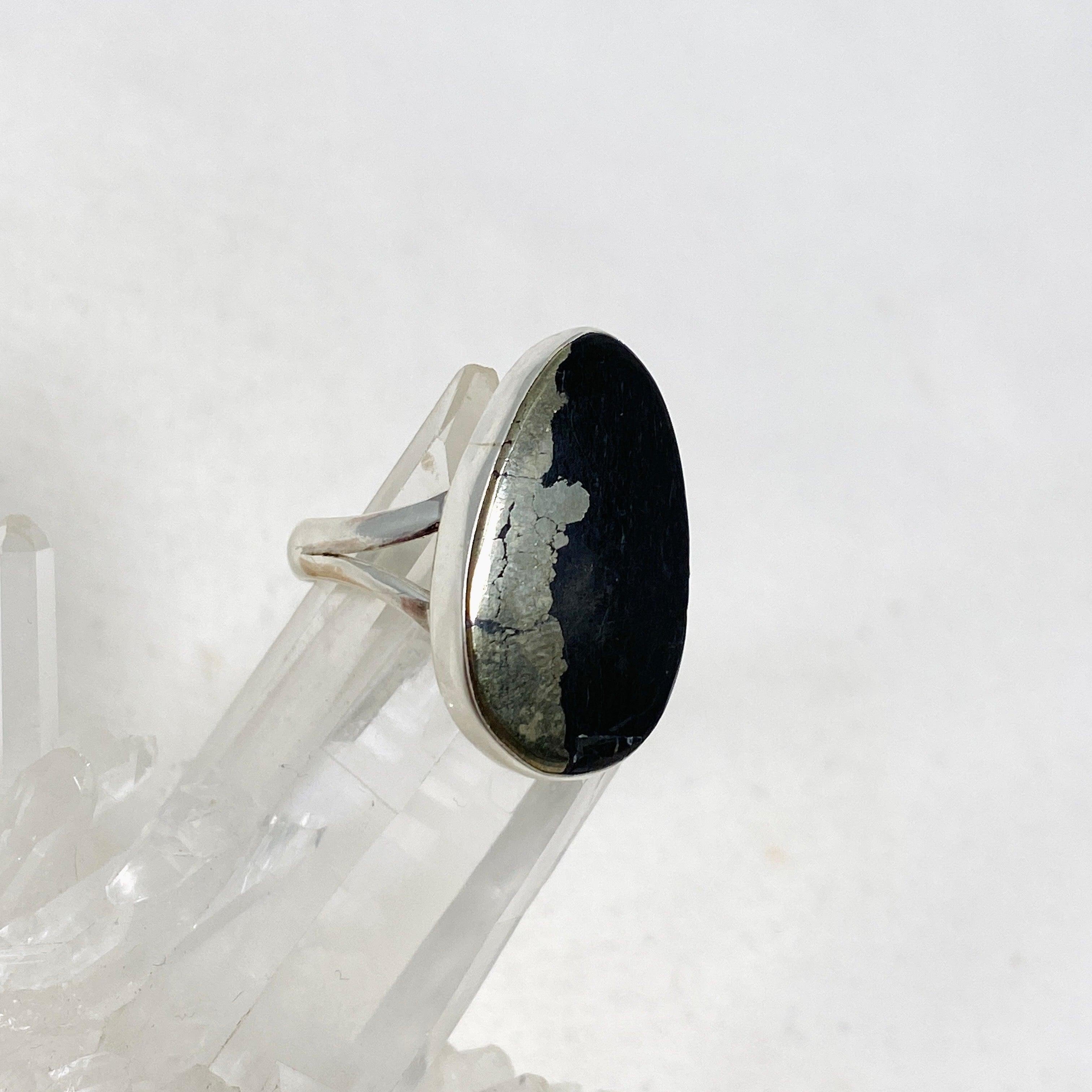 Healer's Gold Freeform Split Band Ring - Size 9 - KRGJ3202 - Perfect for Boho Jewelry Lovers & Spiritual Healing Practices