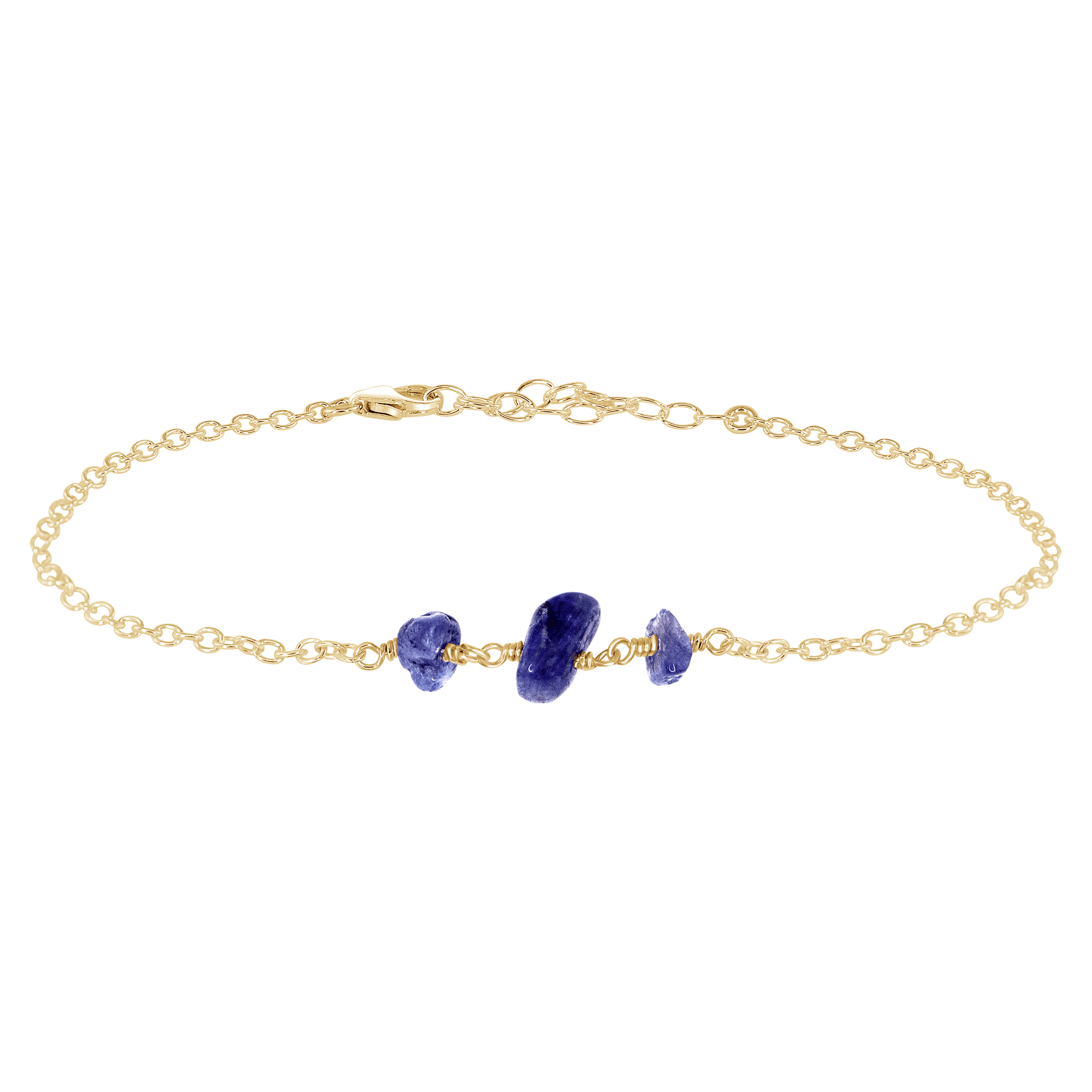 Exquisite Tanzanite Beaded Chain Anklet - Genuine Tanzanite Gemstone Ankle Bracelet for Women - Perfect for Beach, Wedding & Boho Fashion Accessories