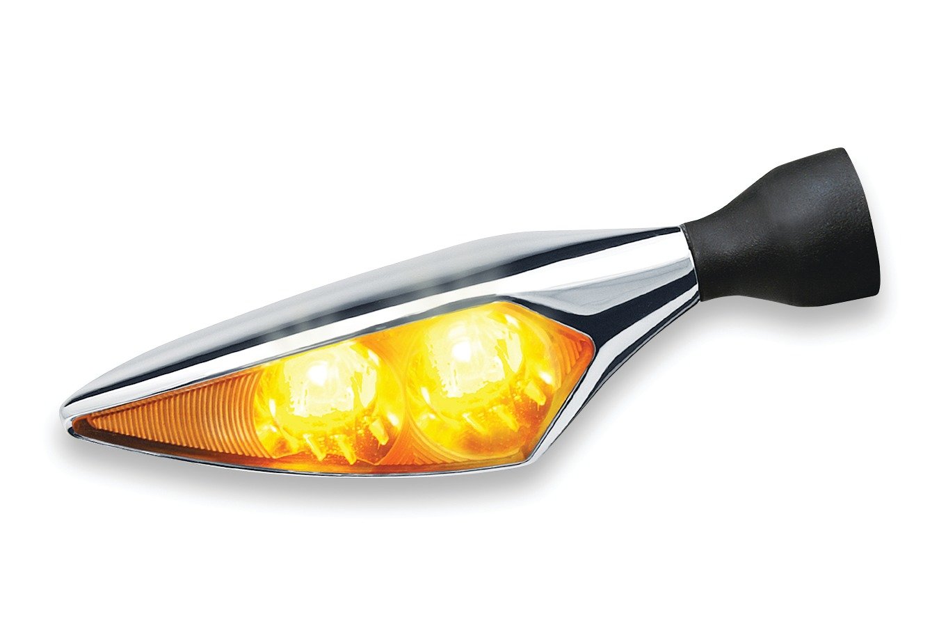 Kuryakyn 2548 Motorcycle LED Turn Signal Light - Kellermann Micro Rhombus Extreme Amber Blinker (Front Left/Rear Right, Chrome) - High-Visibility Safety Lighting for Cruisers & Touring Bikes - Perfect for Night Riding & Enhanced Road Visibility