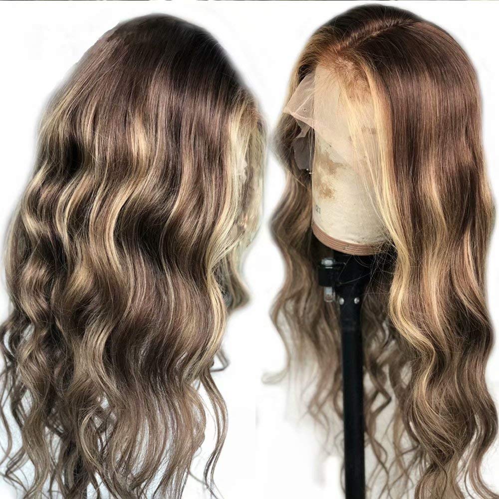 13x6 Lace Front Wig Brazilian Virgin Human Hair - Ombre Blonde Loose Wave Pre Plucked with Baby Hair | 150% Density 18 Inch Glueless Wig for Black Women | Perfect for Daily Wear, Parties & Special Occasions
