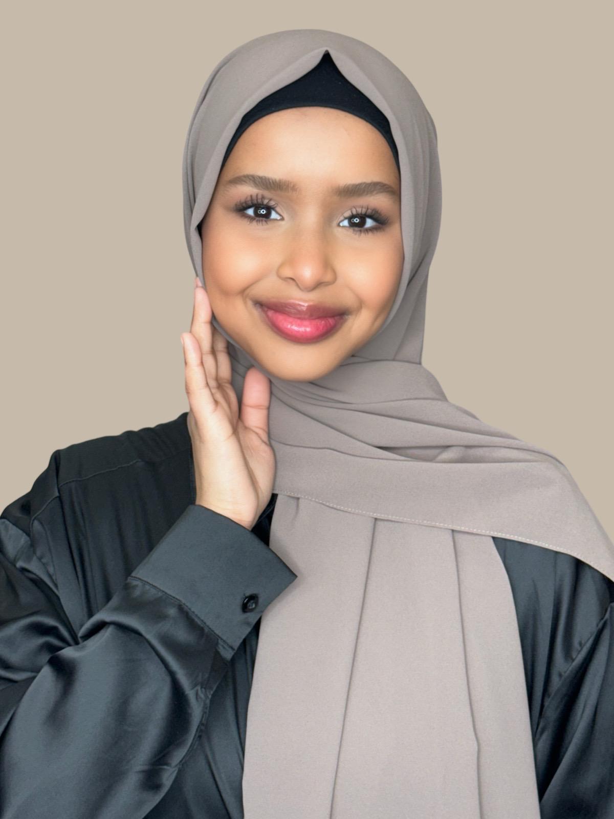 Elegant Classic Chiffon Hijab Scarf - Chestnut Brown Shawl for Women | Perfect for Daily Wear, Prayer, and Special Occasions