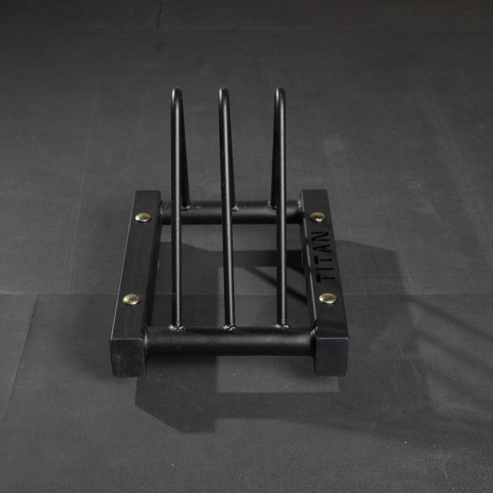 Titan Fitness Horizontal Wagon Wheel Storage Rack - Heavy Duty Freestanding Floor Organizer for 2 Wagon Wheels - Perfect for Home Gym Equipment Storage and CrossFit Training Accessories